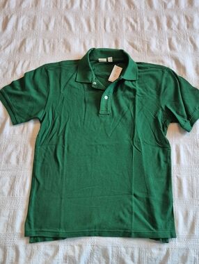 Gap boys xxl green polo shirt 2 button closure NWT